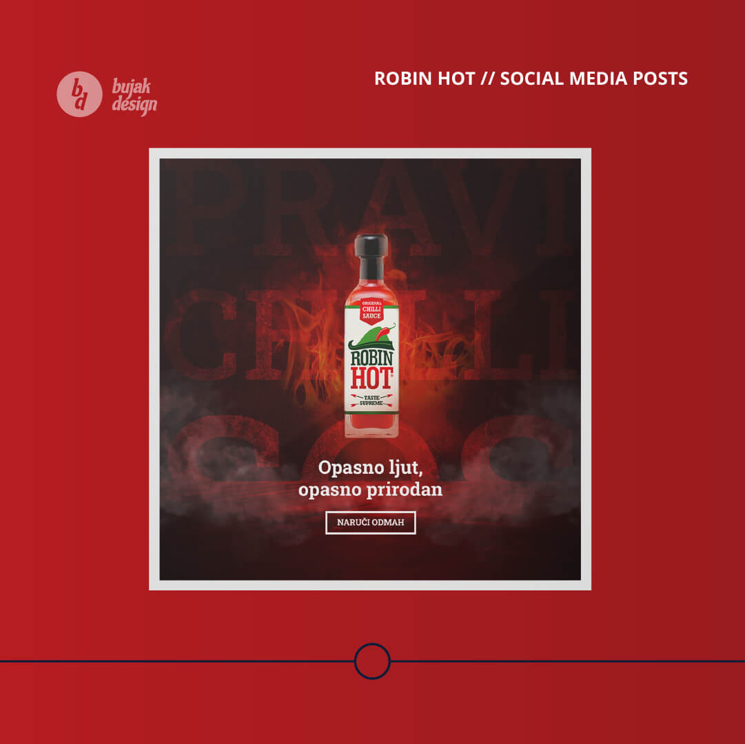 key visual social media post examples for hot sauce Robin Hot